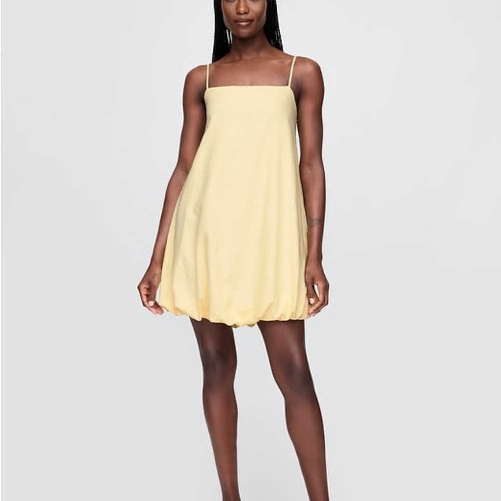 GAP Linen-Blend Mini Bubble Yellow Dress
